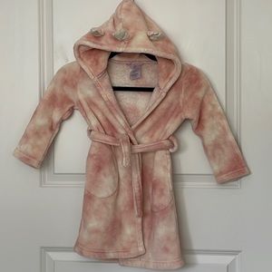 Gap Kids Pink Tie Dye Unicorn Robe 4 years